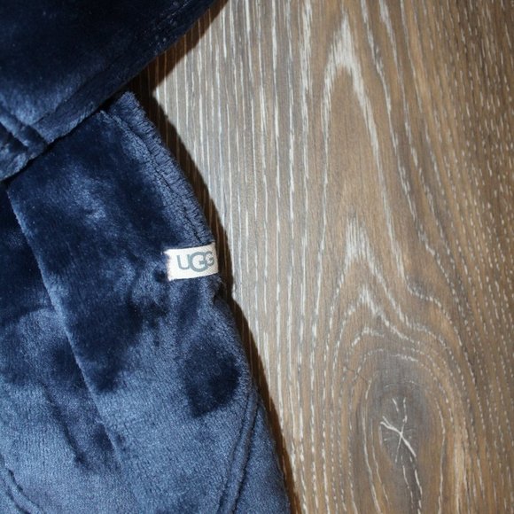 NWT UGG‎ MIRANDA VELOUR PLUSH HOODED BATH ROBE NAVY BLUE - Picture 3 of 7